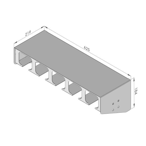 Fali behajtó tároló 5 ferőhellyel 5