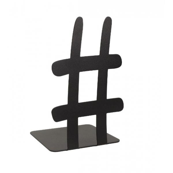 Hashtag könyvtámasz, 180x110 mm, fém, matt fekete 2